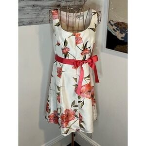 Annalee and Hope Sleeveless Floral Dress with Belt Size 6